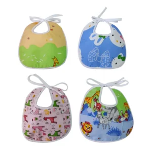 Set of 4 Cotton Bibs Printed mix colours – 1004 Combo P6