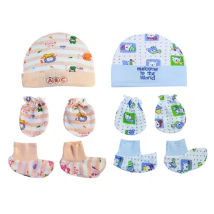 Love Baby cotton baby cap mittens and booties set – 520 M Combo P5