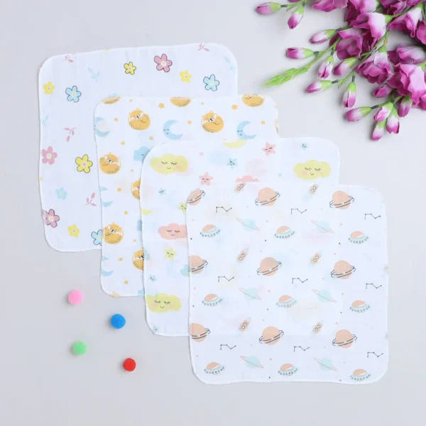 Love Baby Thin abstract printed ultra soft double layer muslin washcloth set – WCL42 Combo P5 2