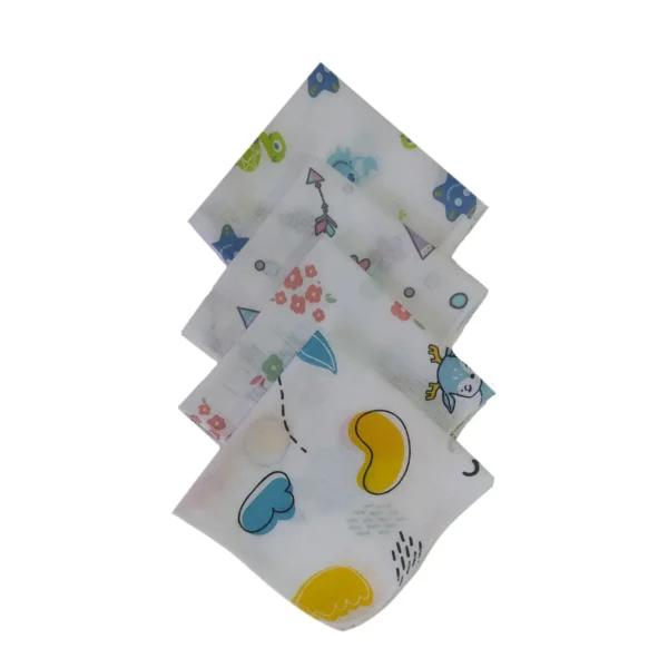 Love Baby thin abstract printed soft double layer muslin washcloth set – WCS42 Combo P6